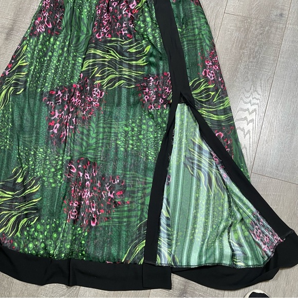 CIEBON Maxi Dress Tropical Printed Size L Tie Shoulder - Picture 3 of 10